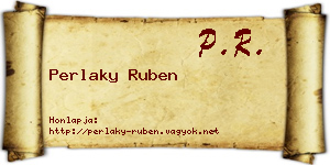 Perlaky Ruben névjegykártya